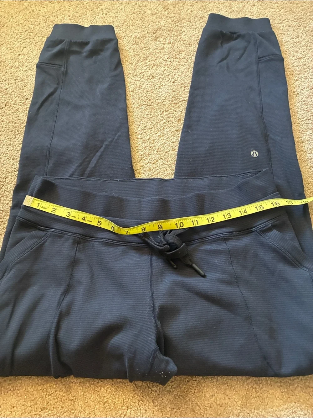 Lululemon Ready to Rulu Navy Blue Knit Athletic Lounge Joggers Size 10
